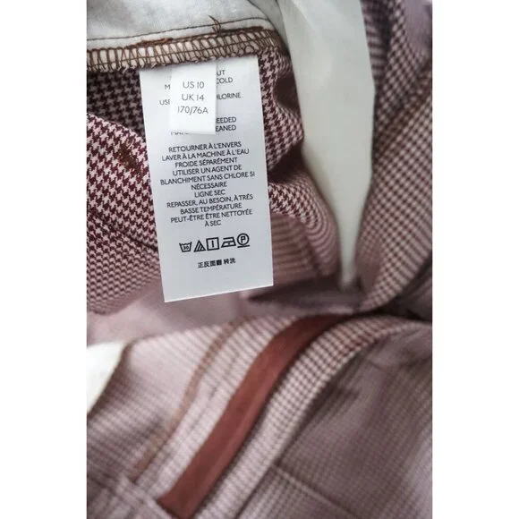 Urban Outfitters Houndstooth Straight-Leg Pants - Size 10 - Picture 6 of 8